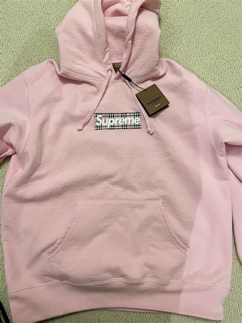 ebay supreme burberry|supreme burberry pink hoodie.